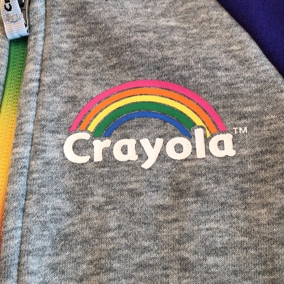 2 Piece Pink Gray Fleece Hoodie Zip Jacket  & Pants Set Crayola Little Girl's 4 - Picture 3 of 15